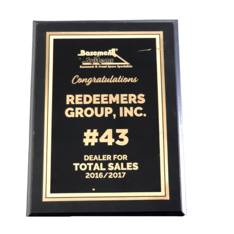 Ranked #43 in the Basement System dealer network for waterproofing