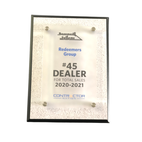Basement Systems Dealer 2021- top 50 in total sales!