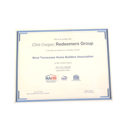 Member of the West Tennessee Home Builders Association