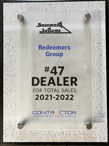 Basement Systems Top 50 dealer 2021-2022 for waterproofing