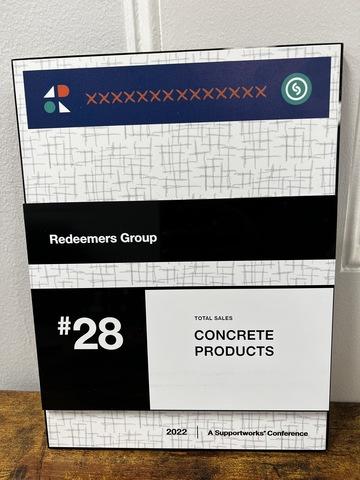 Supportworks 2022 Top 30 Dealer in Total Sales for Concrete Products