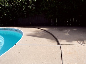 Cracked or sinking pool deck