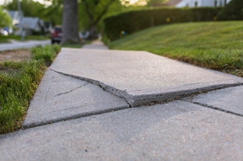 Uneven concrete slabs